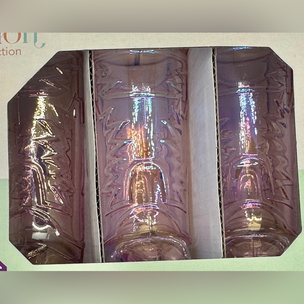 Iridescent Pink Glass Cowboy Boots shooters/shotglasses-set of 6